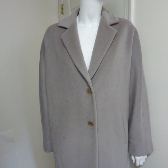 Agnona Sesame Alpaca Blend Cocoon Long Coat - Picture 4 of 11